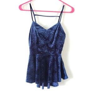 Velvet peplum top